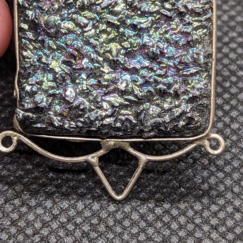 Abstract Peacock Colored Pendant - Picture 2 of 4